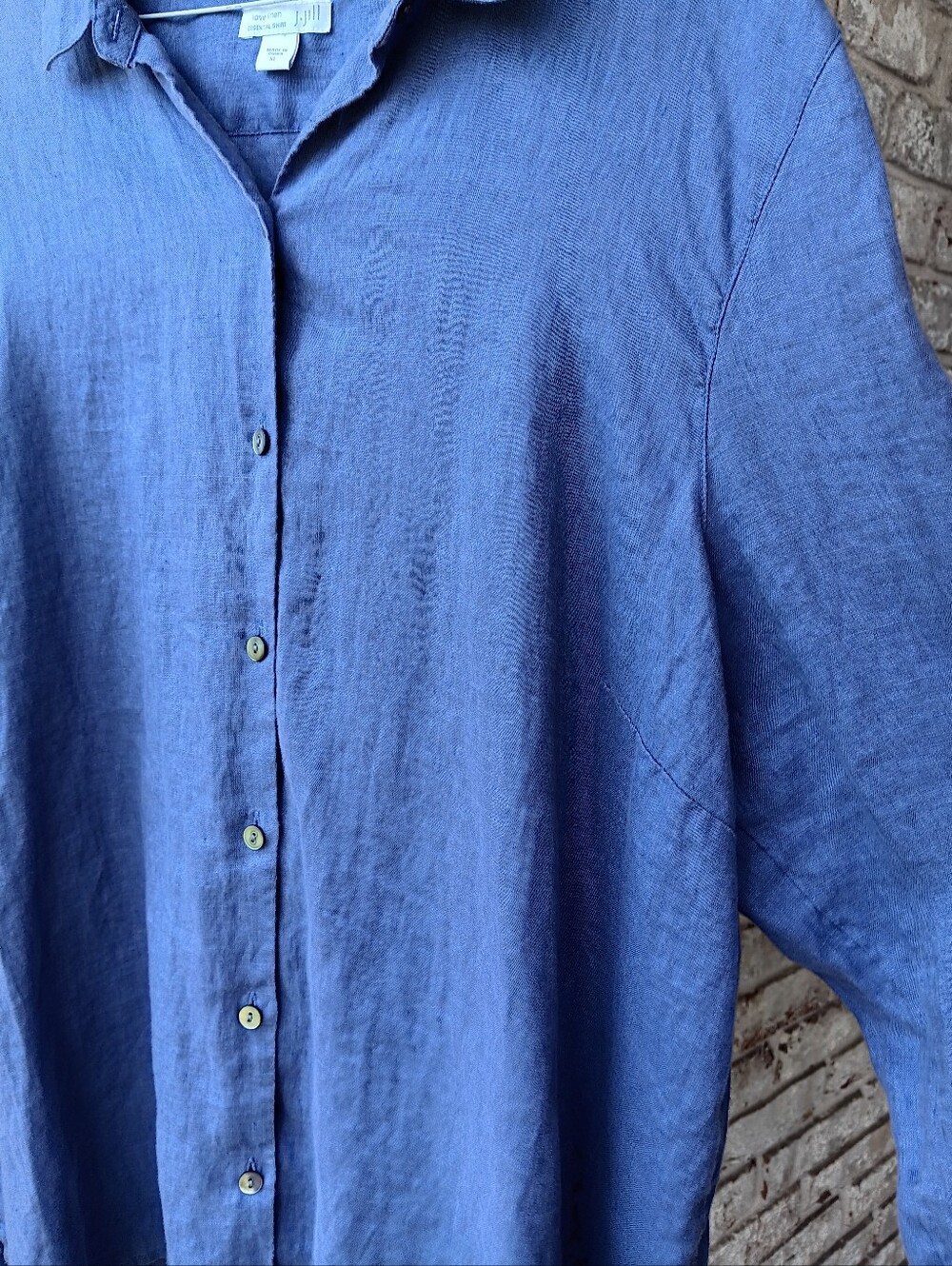 Lightweight Blue Linen Button-Up Shirt - Picture 3 of 6